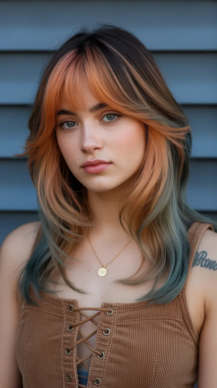 winter hair colors balayage 2025-2026 Playful Copper Layers