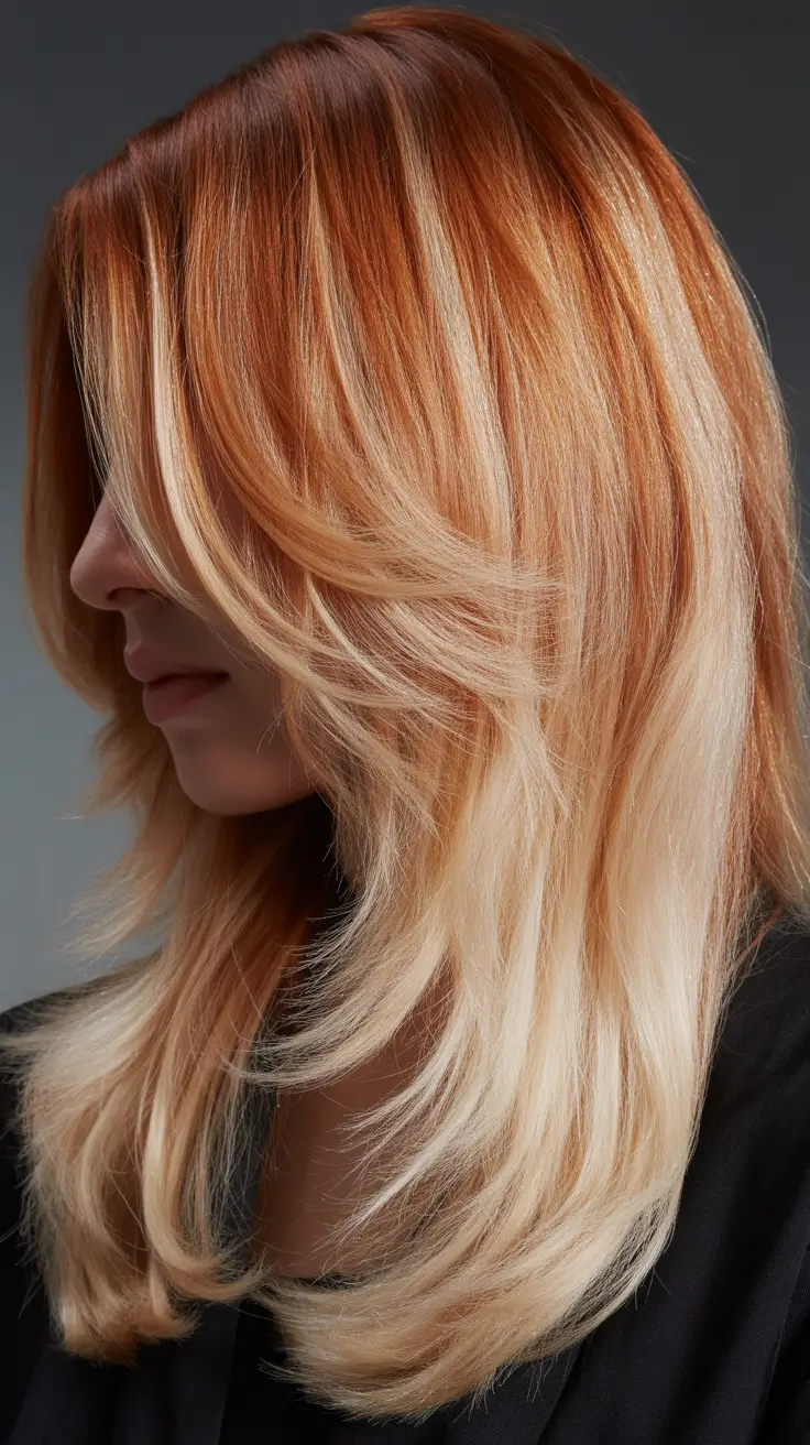 winter hair colors balayage 2025-2026 Ginger Vanilla Contrast