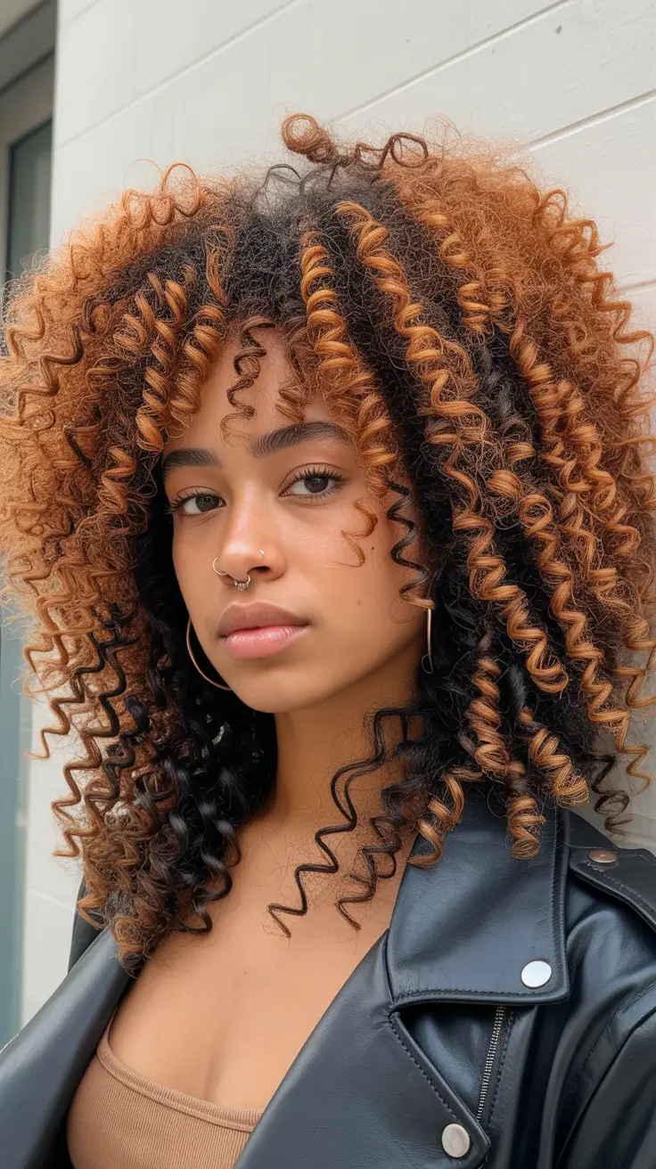 winter hair colors balayage 2025-2026 Copper Curl Brilliance