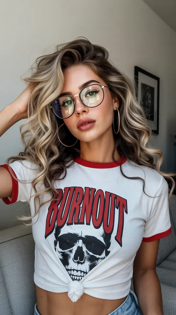 winter hair colors balayage 2025-2026 High-Contrast Balayage Curls