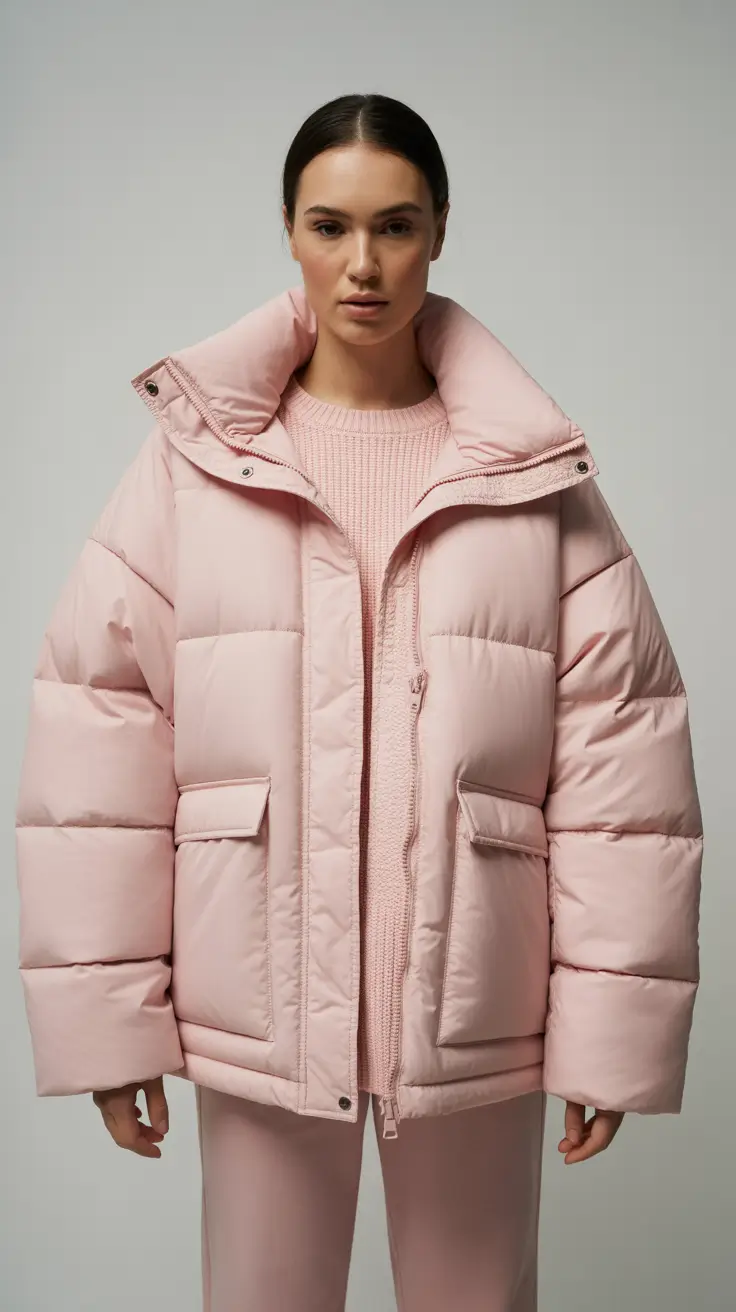 winter outfit inspo 2025-2026 Pretty in Pink Puffer