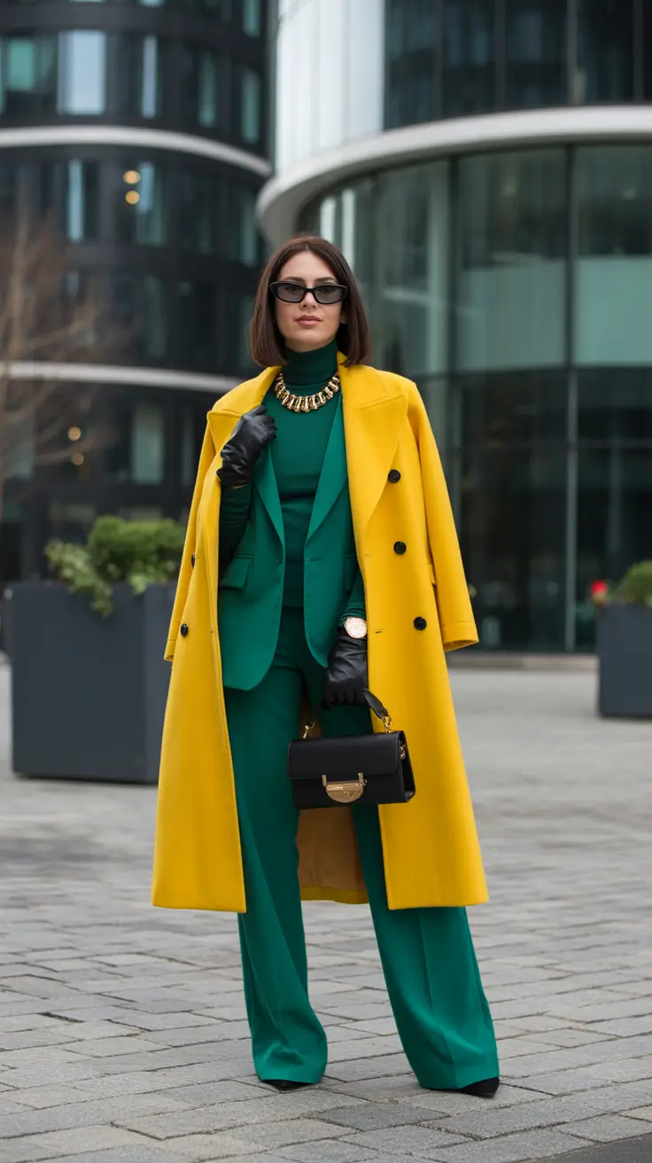 winter outfit inspo 2025-2026 Color Block Power Dressing