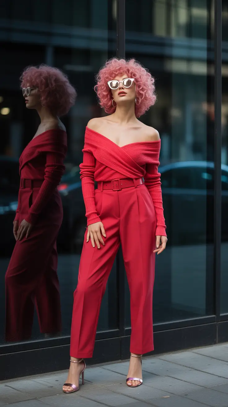 trendy winter outfits 2025/2026 Bubblegum Rebel with Retro Glam