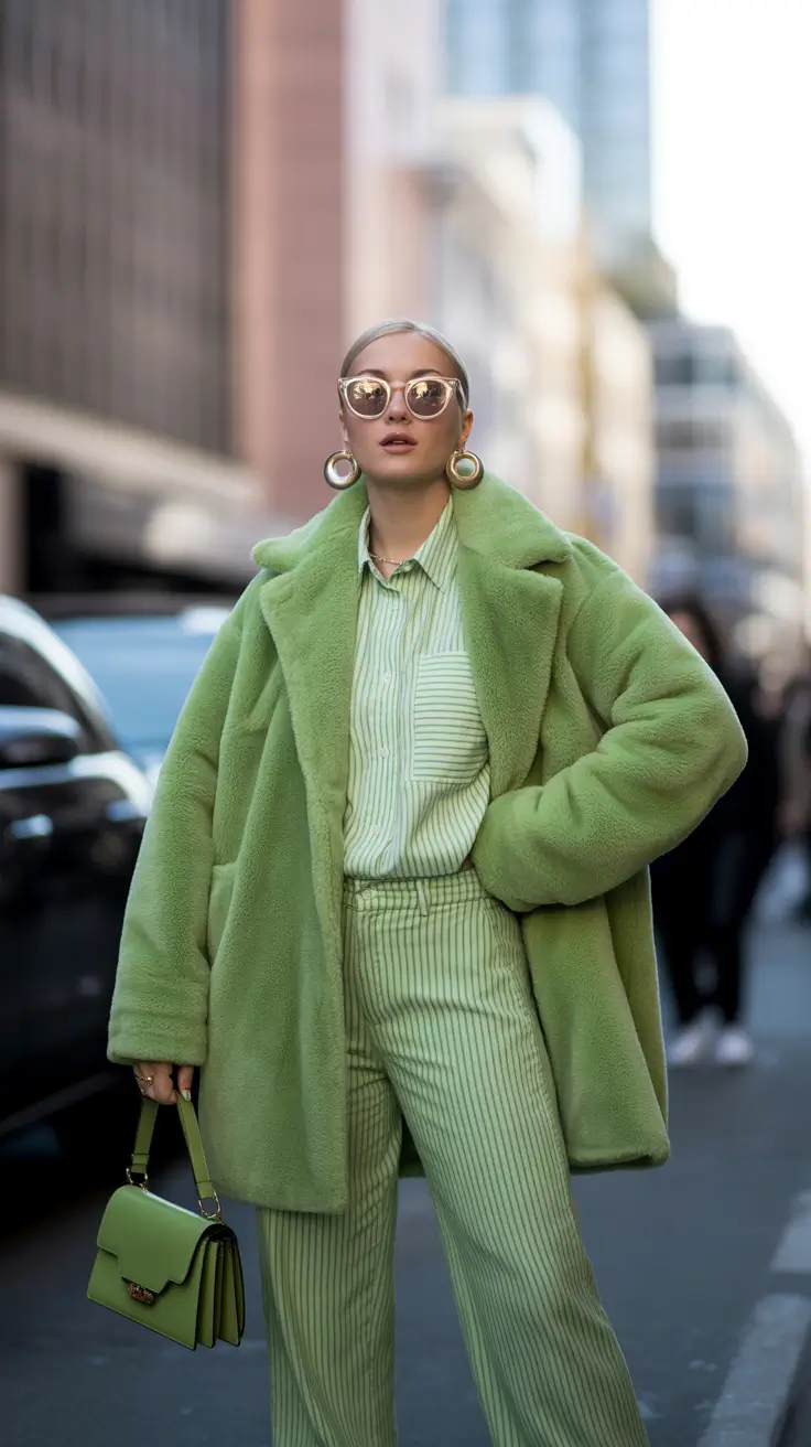 trendy winter outfits 2025/2026 Mint Matcha Layers: The Power of Pastel in Winter