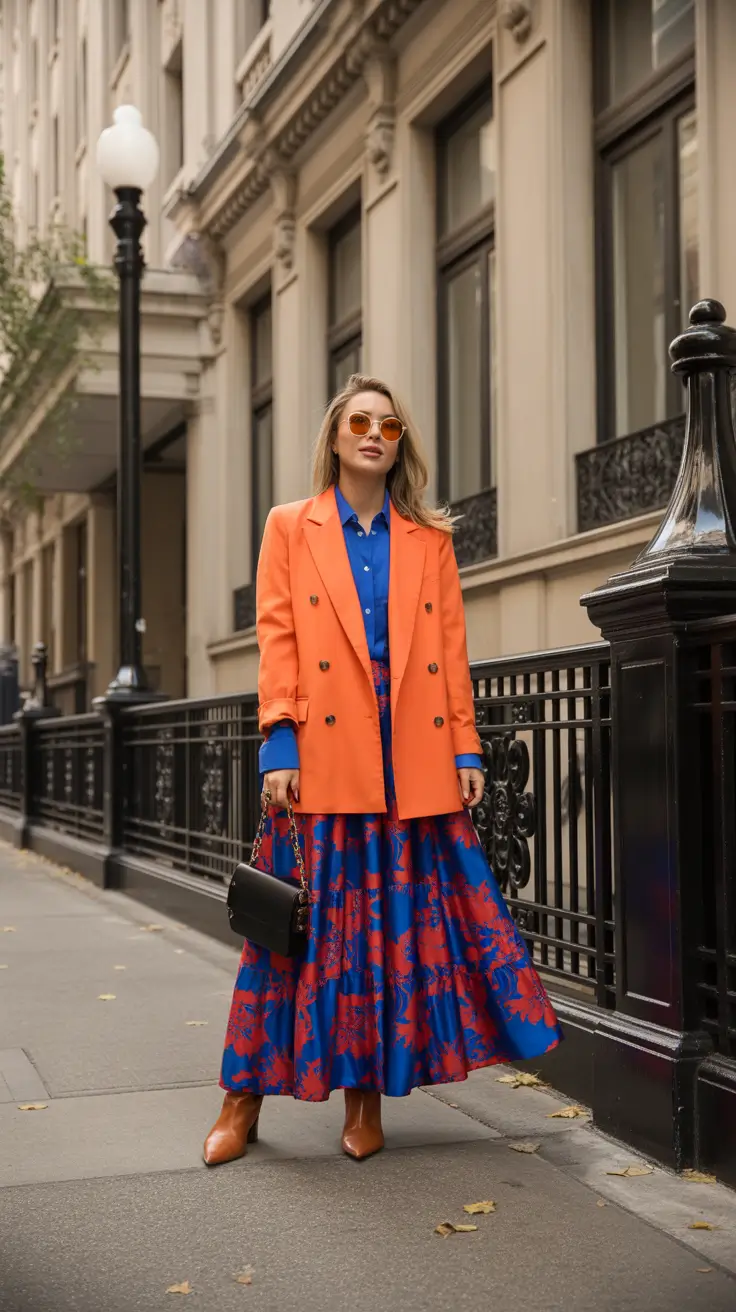 trendy winter outfits 2025/2026 Bright Clashing Layers Done Right