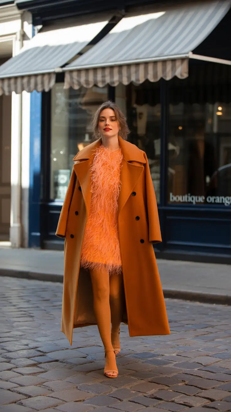 trendy winter outfits 2025/2026 Feathers and Fire: Drama in the Cold