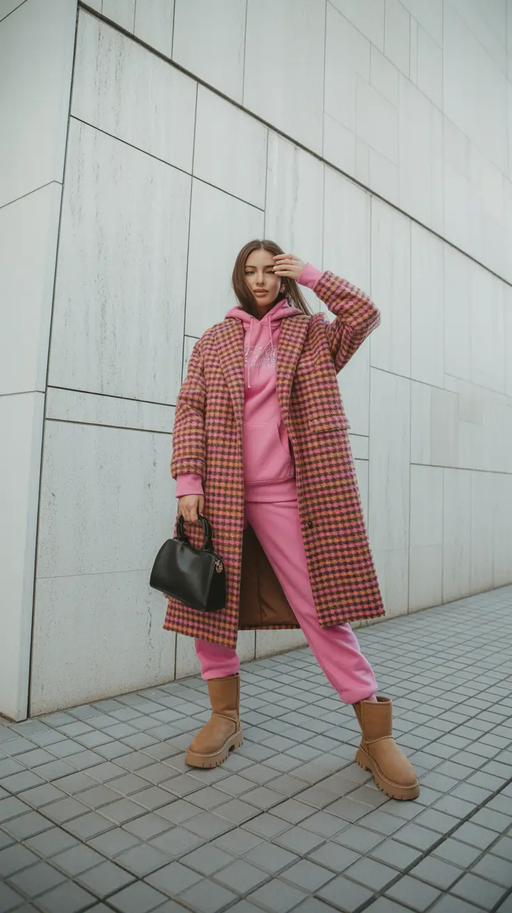 uggs outfit 2025 Pink Power Meets Urban Cool