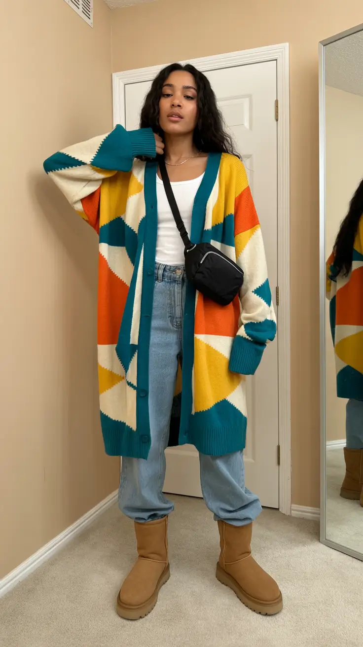 uggs outfit 2025 Geometric Layers and Chill Vibes