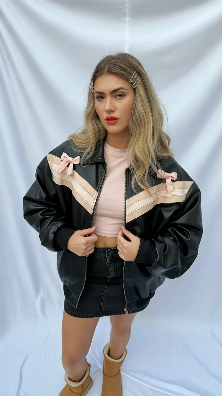 uggs outfit 2025 Feminine Edge in Monochrome Mini