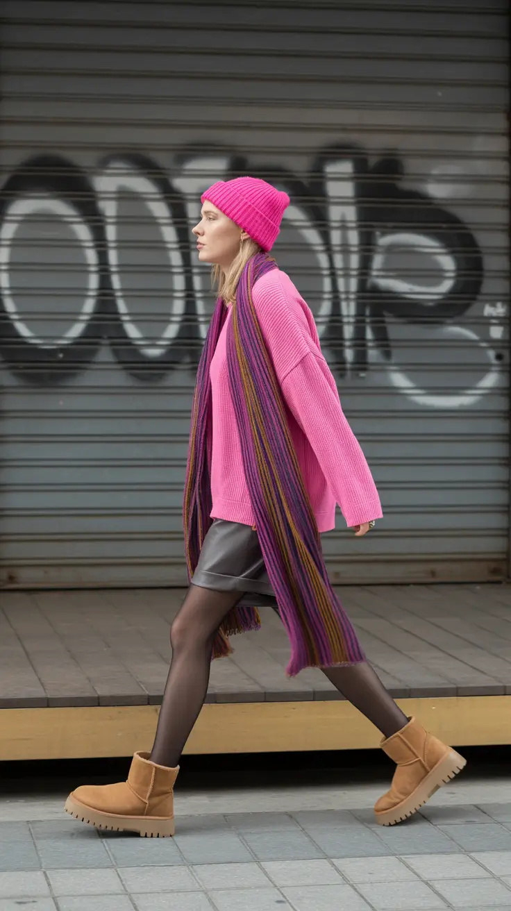 uggs outfit 2025 Pink Street Style with Edge