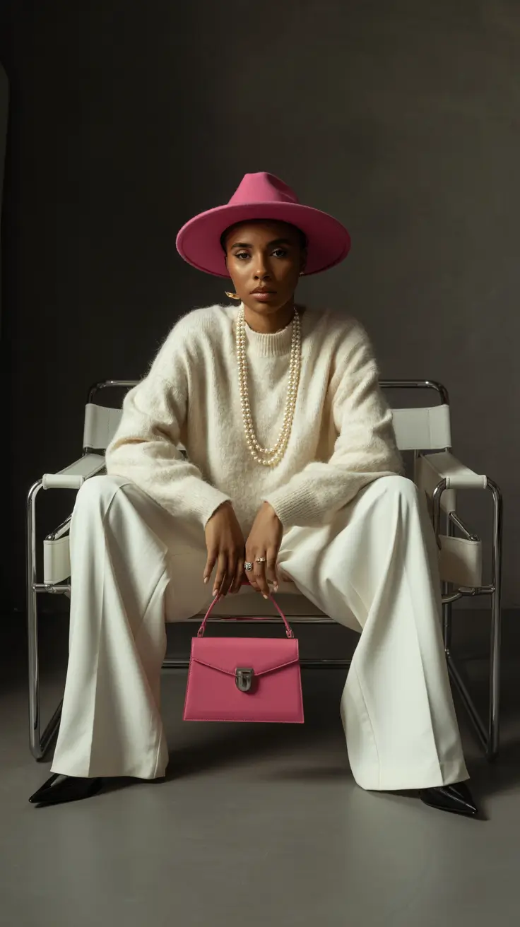 classy winter outfits 2025-2026 Statement Accessories Meet Snow-Queen Neutrals