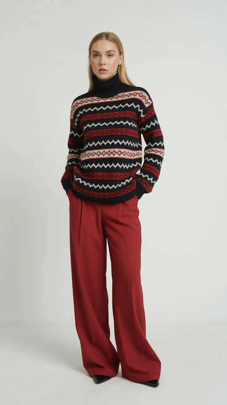 classy-winter-outfits-2025-2026-Playful-Knit-Meets-Polished-Red