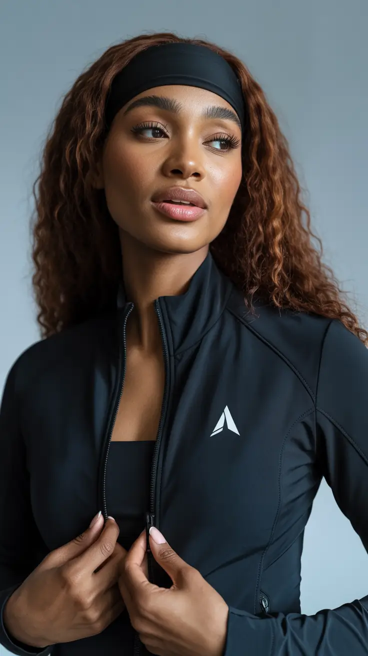 winter hair colors for black women 2025-2026 Auburn Sporty Waves