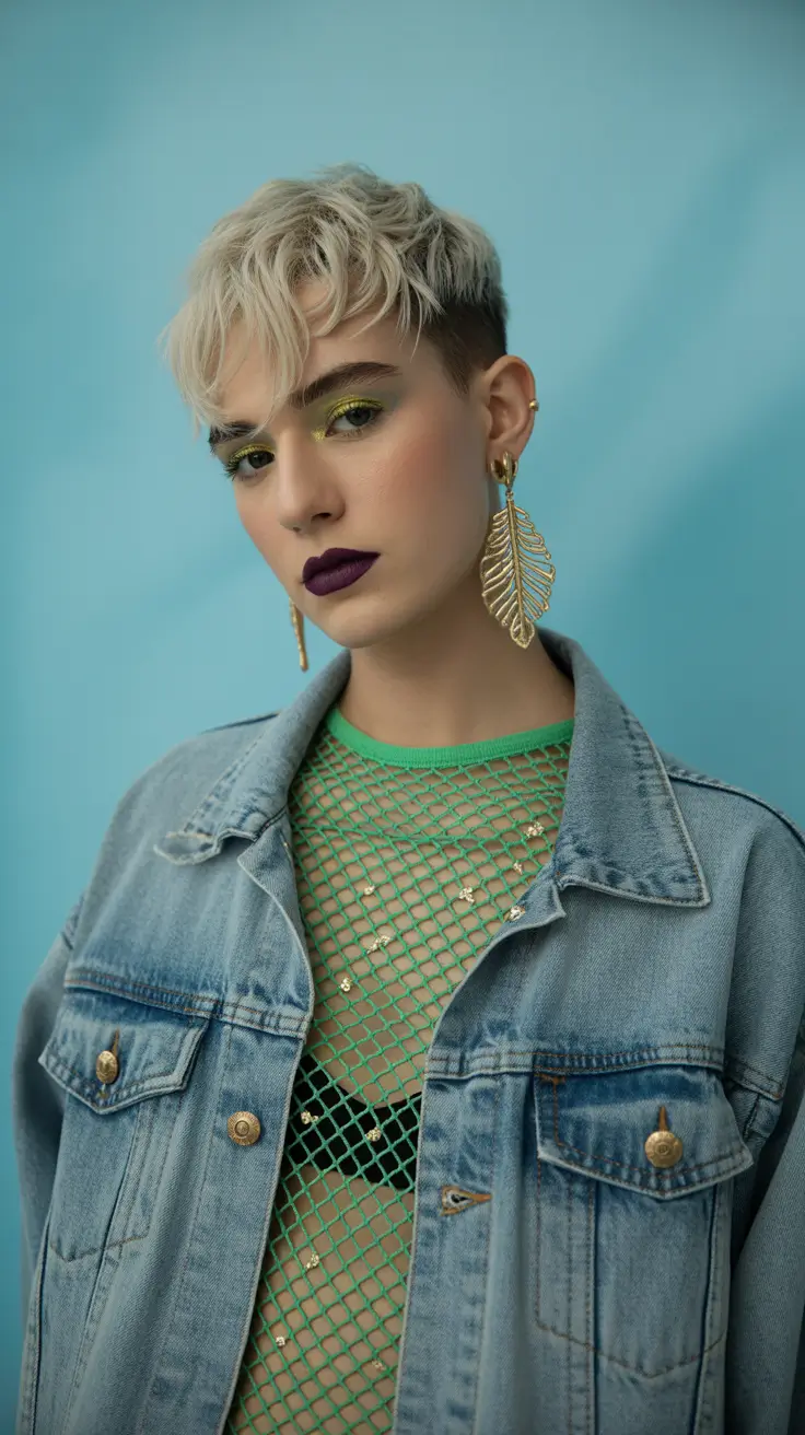 winter hair colors for blondes 2025-2026 Choppy Frosted Pixie