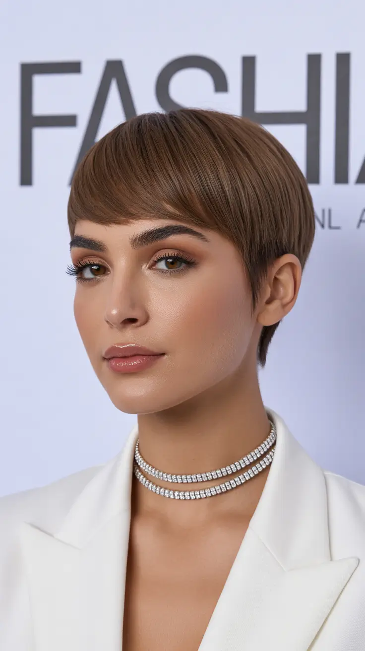 winter hair colors for brown hair 2025-2026 Polished Mushroom Brown Pixie