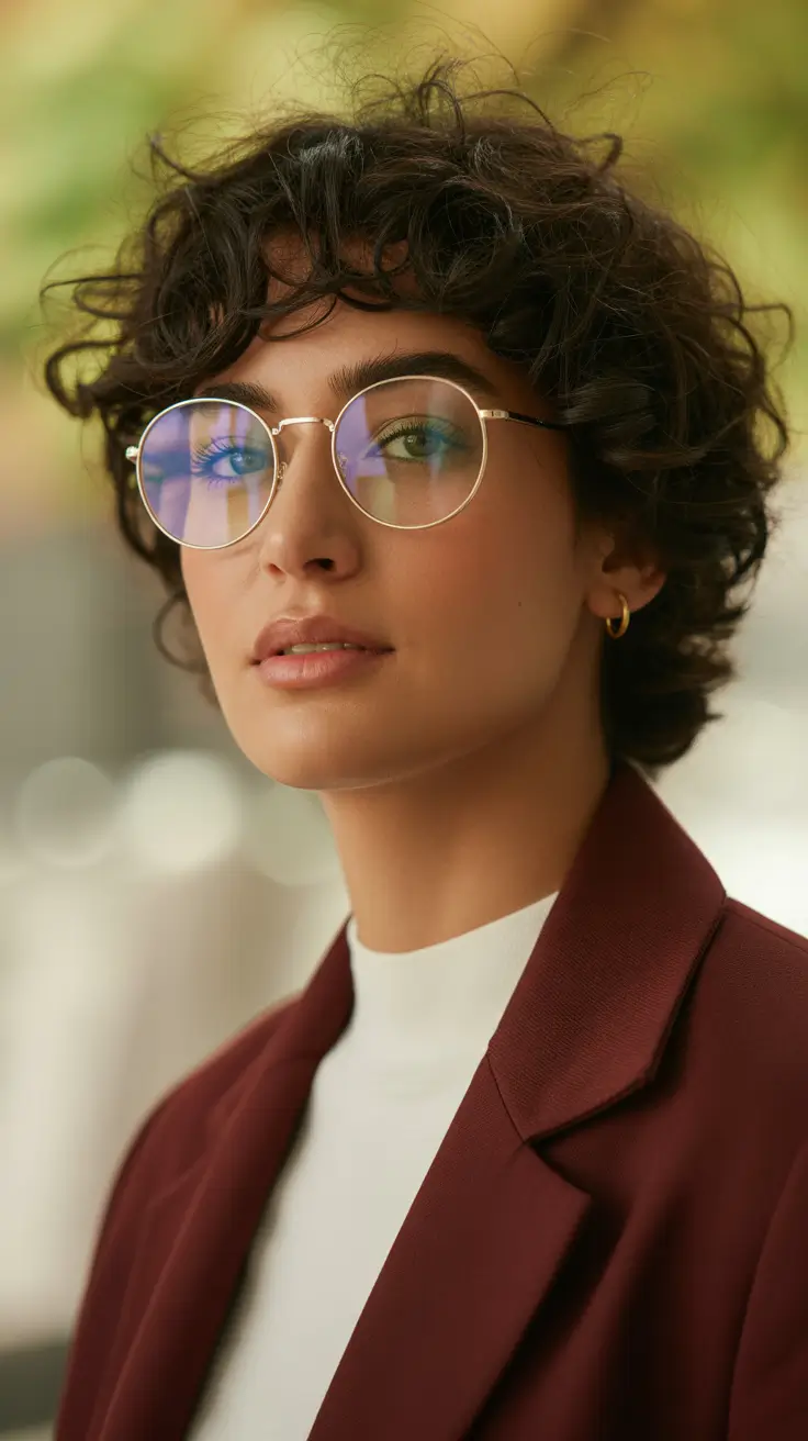 winter hair colors for brown hair 2025-2026 Textured Curly Crop in Natural Brown