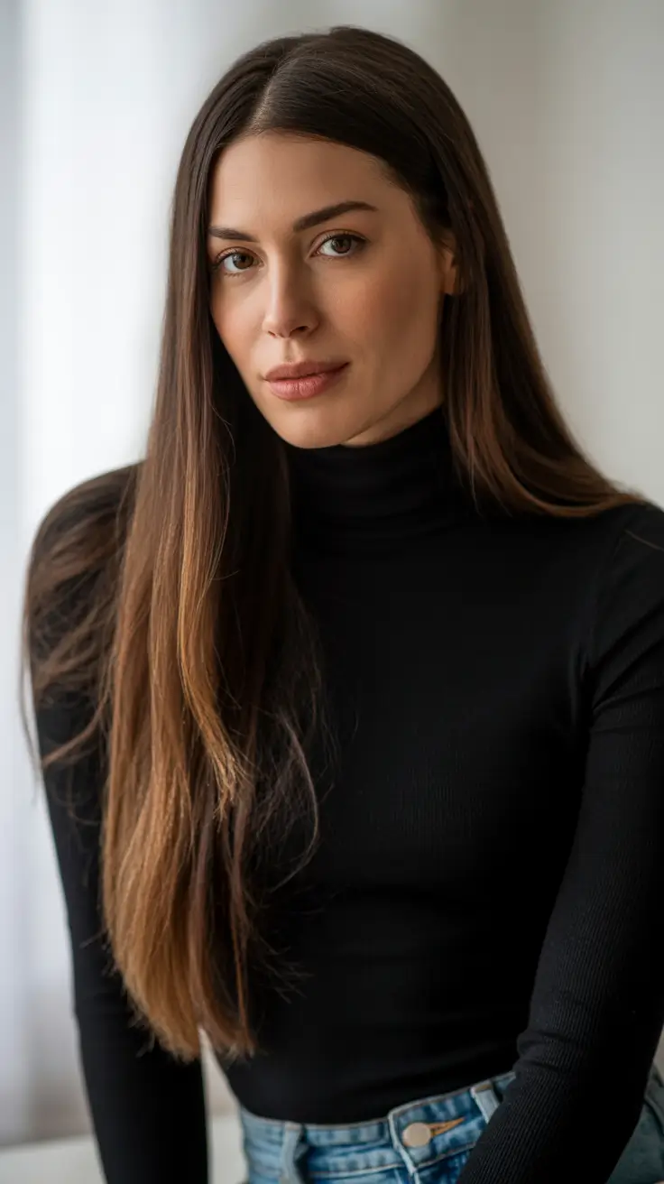 winter hair colors for brown hair 2025-2026 Straight Espresso Length with Underneath Dimension