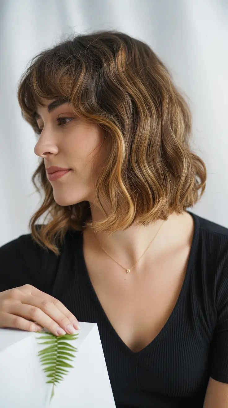 winter hair colors for brown hair 2025-2026 Winter Warm Brunette with Soft Highlights