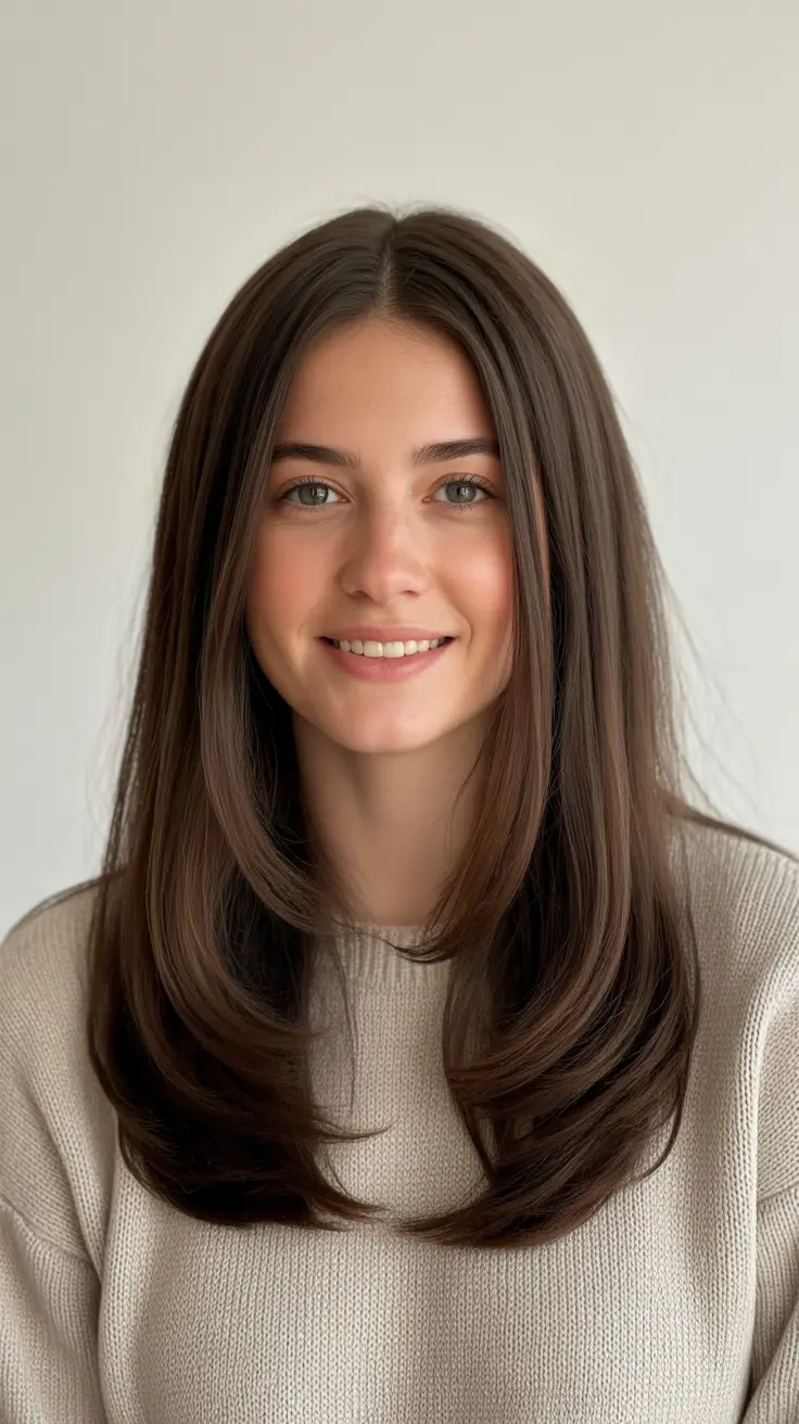 winter hair colors for brown hair 2025-2026 Glossy Espresso Layers