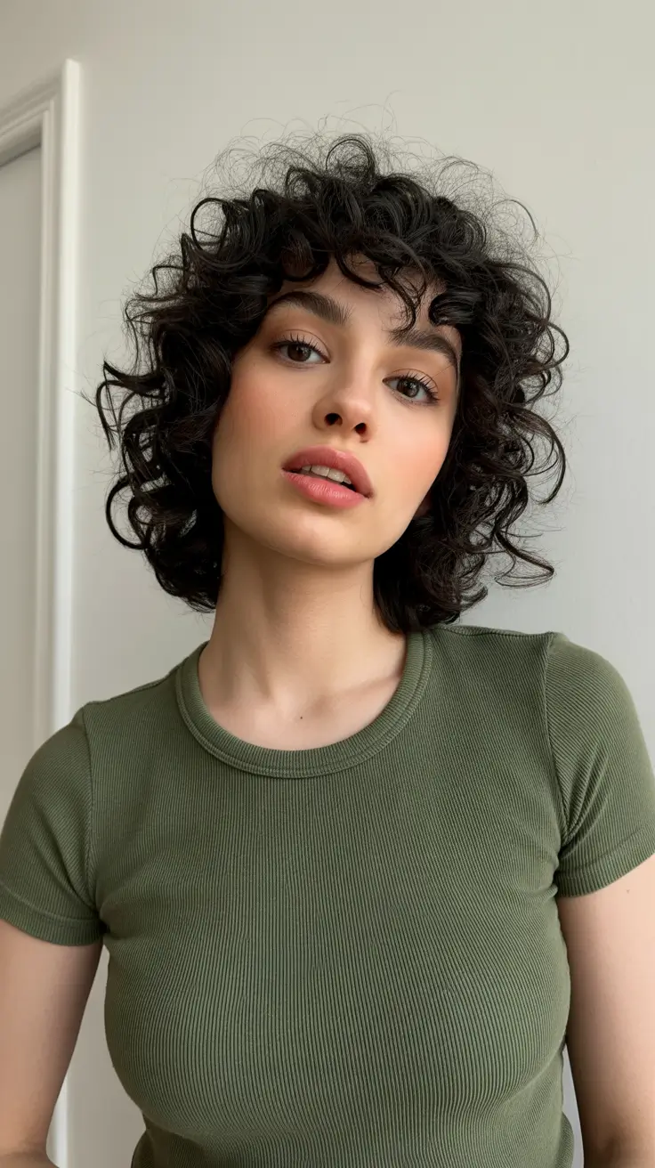 winter hair colors for brown hair 2025-2026 Playful Curls with Peekaboo Dimension