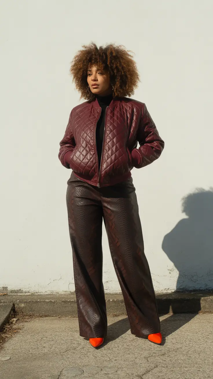 curvy-winter-outfits-2025-2026-Textured-Leather-and-a-Pop-of-Heat