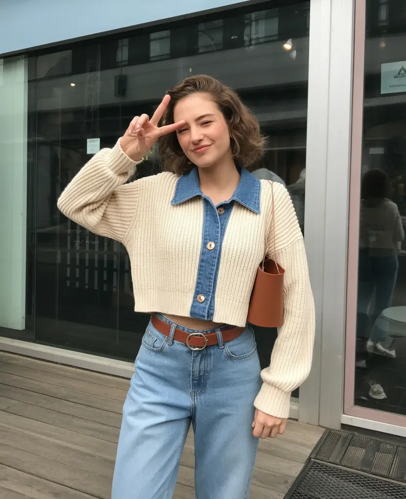 winter fashion inspo 2025 Winter layers with a denim twist