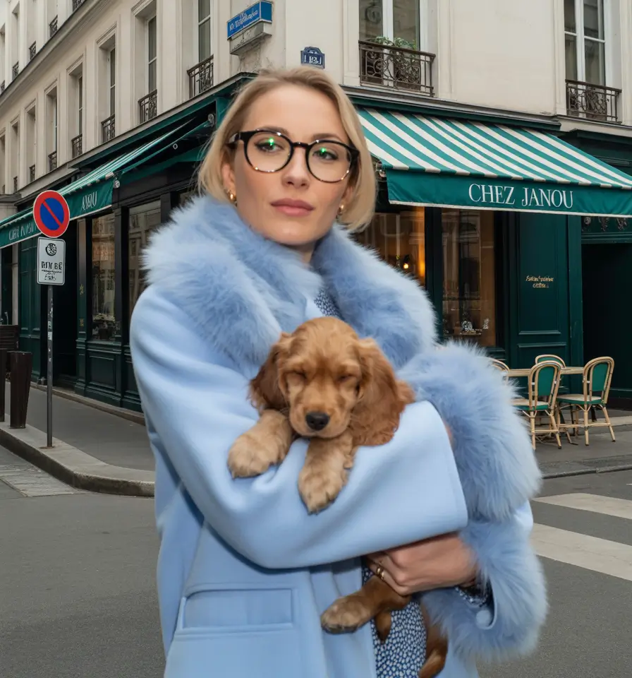 winter fashion inspo 2025 Parisian winter in powder blue