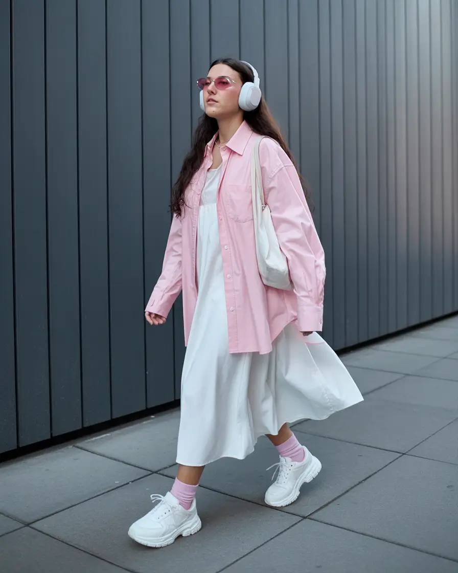 winter fashion inspo 2025 Soft streetwear with headphone energy