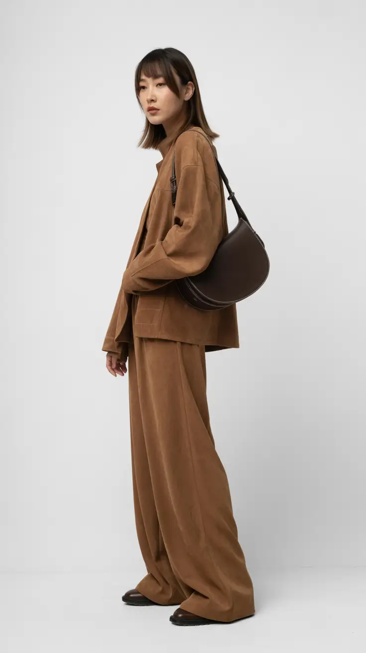 nyc winter outfits 2025-2026 Monochrome Brown Power Suit