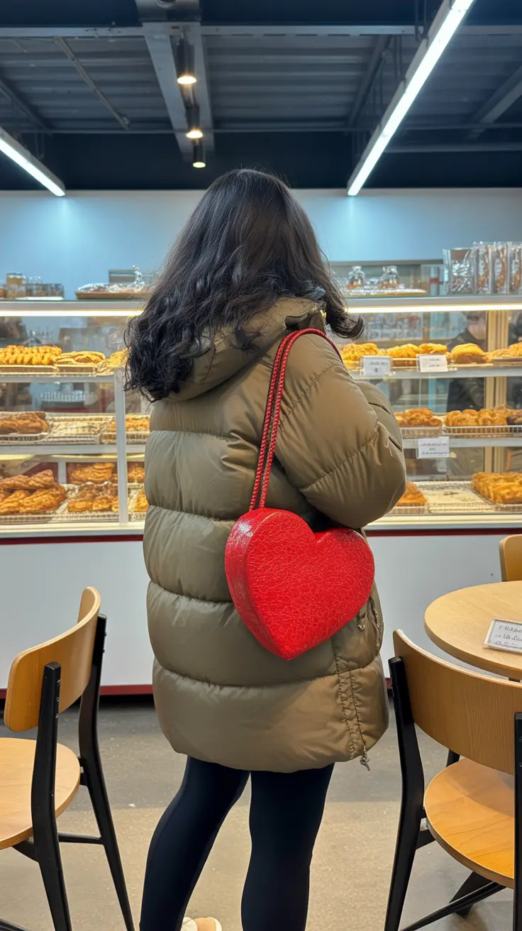 winter fits 2025-2026 Heart-Shaped Charm with Everyday Puffers