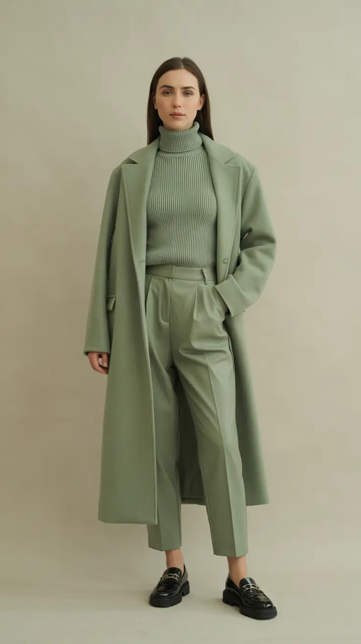 winter fits 2025-2026 Mint Monochrome Power Dressing