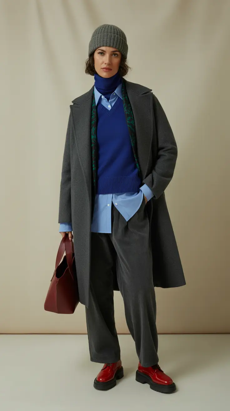 winter fits 2025-2026 Playful Layers with Pops of Color