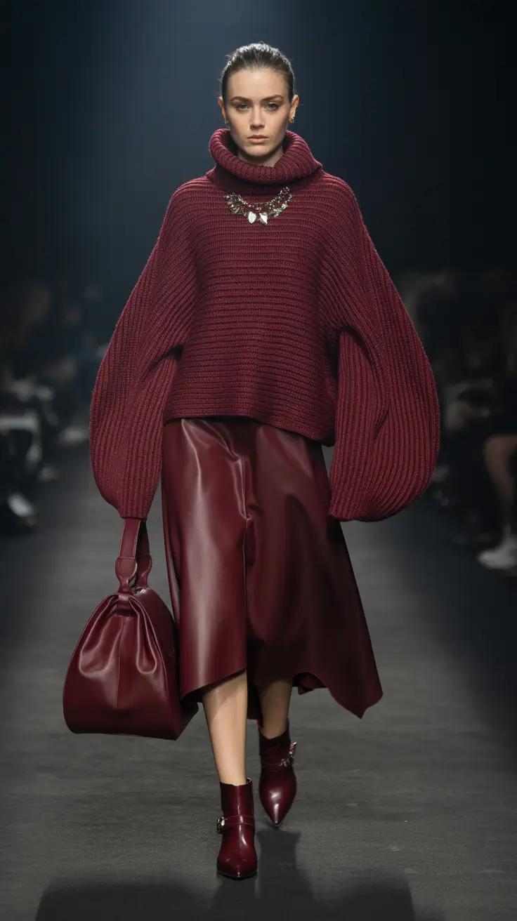 winter fits 2025-2026 Deep Burgundy Monochrome