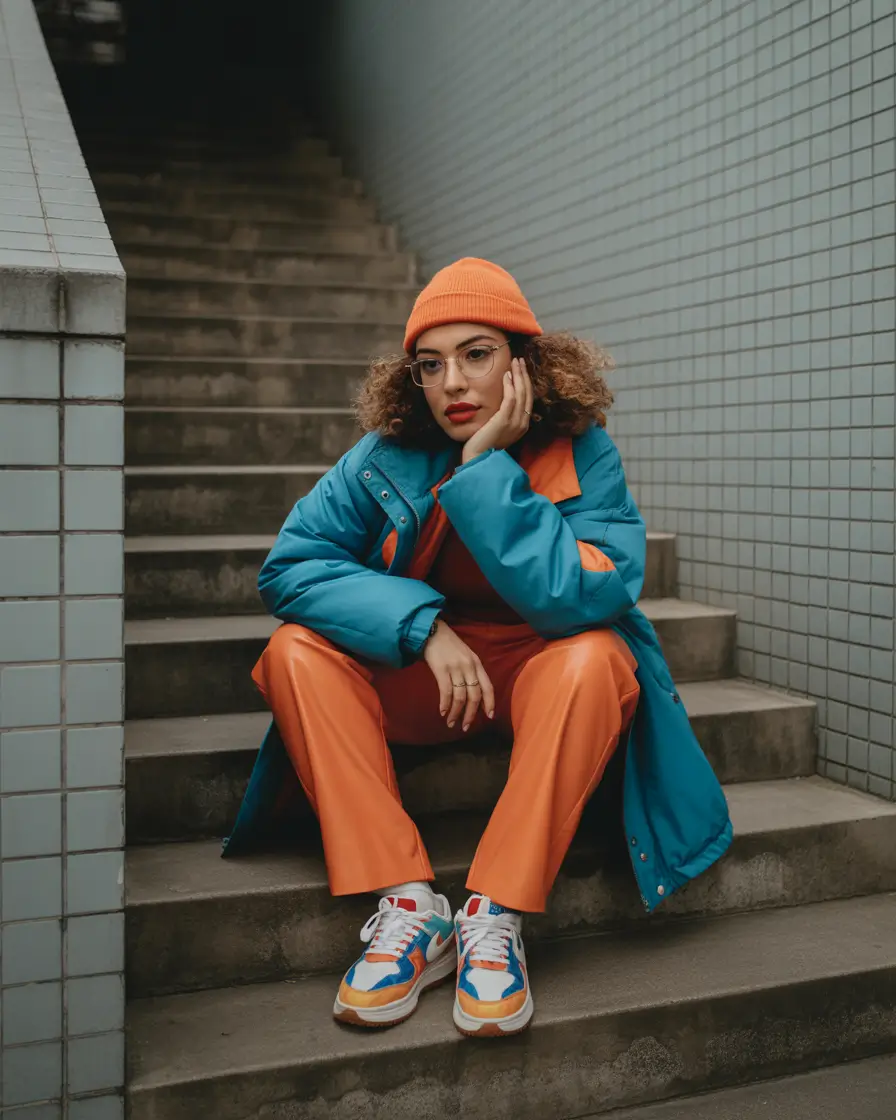 winter outfits aesthetic 2025-2026 Sport Mode: Saturated Utility Streetwear