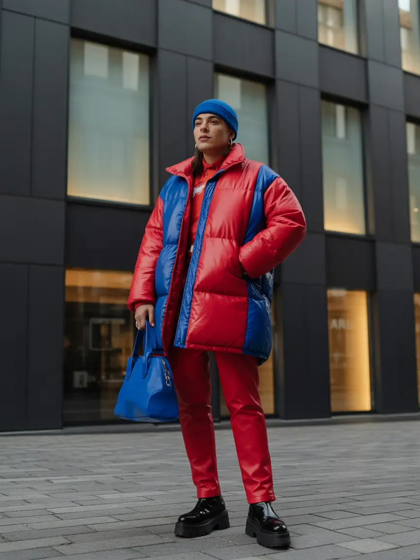 winter outfits aesthetic 2025-2026 Bold Color Blocking for the Brave