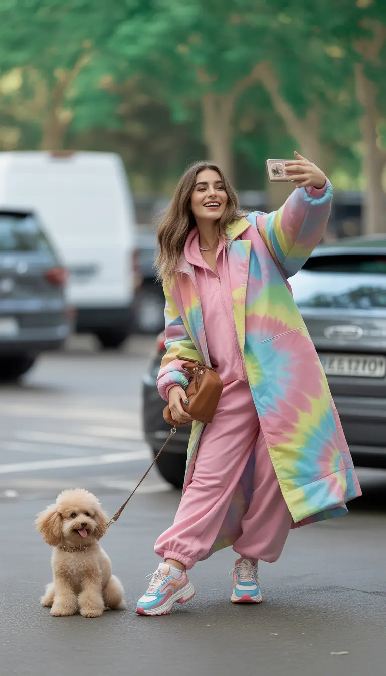 winter outfits aesthetic 2025-2026 Dream in Pastel: Cozy Psychedelic Streetwear
