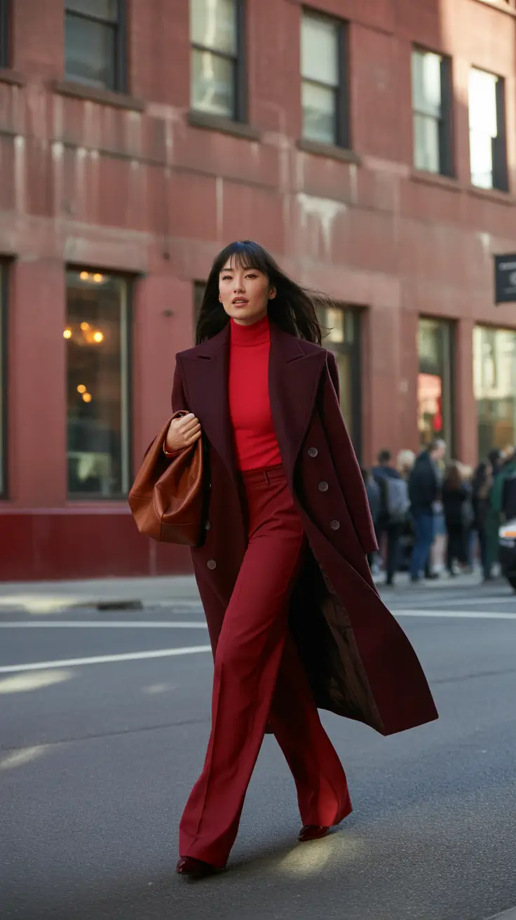 winter outfits cold 2025-2026 All Red Power Suiting