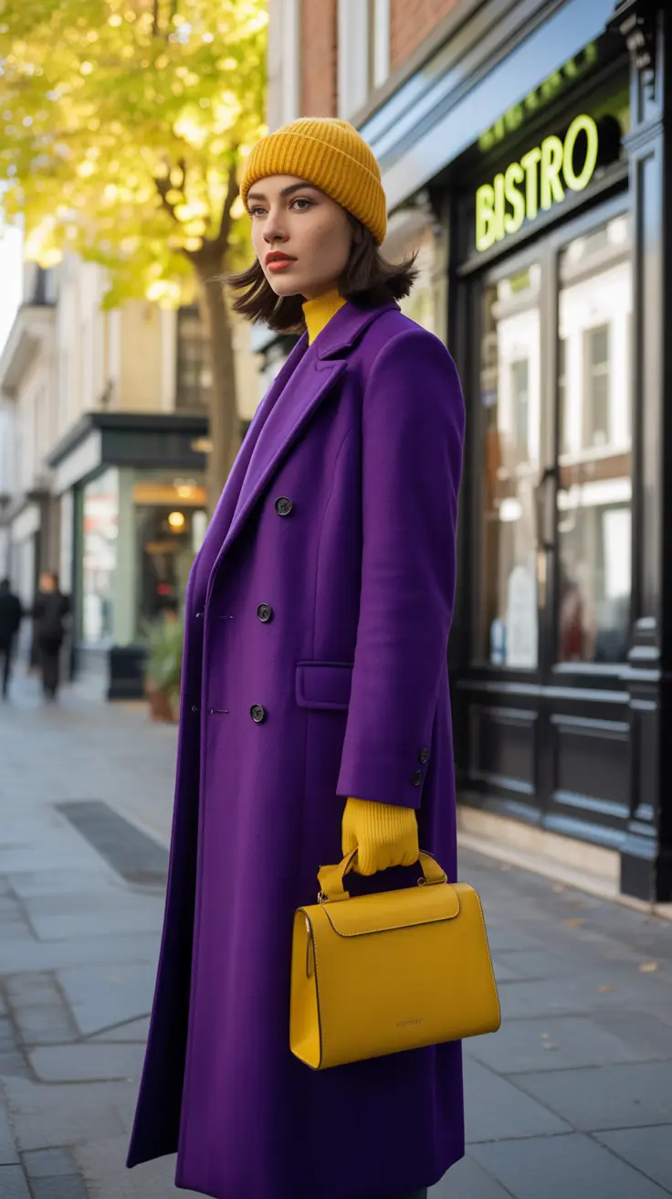 winter outfits inspiration 2025 Color-Blocked and Confident