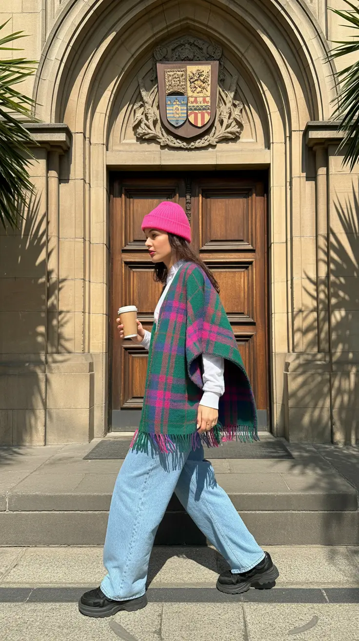 winter outfits inspiration 2025 Blanket Chic: Ponchos Are Back (and Better)