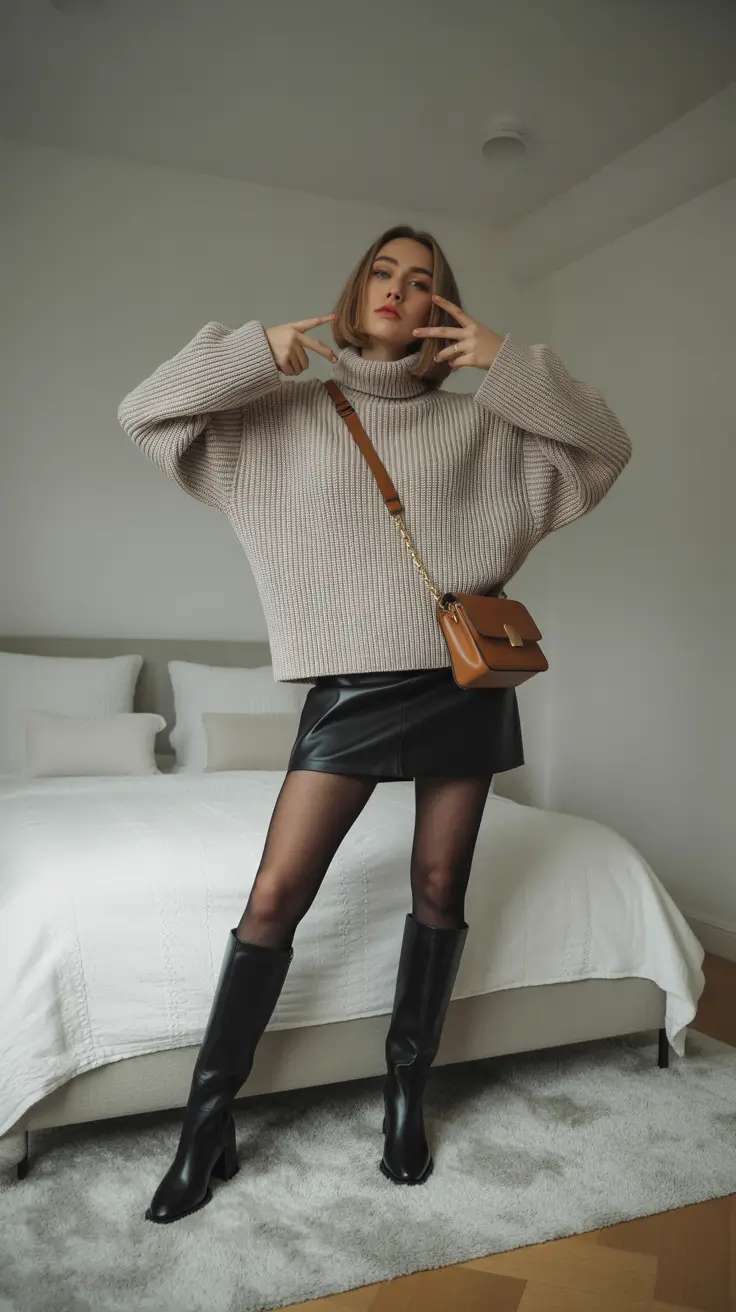 winter outfits inspiration 2025 Modern Femme with an Edge