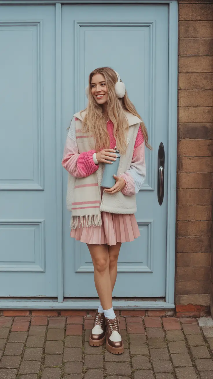 winter outfits inspiration 2025 Cozy-Cute Preppy Layers