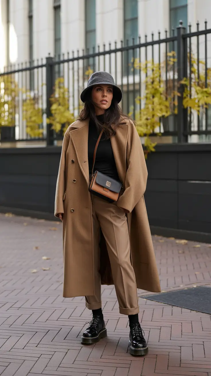 winter outfits over 40 2025-2026 Warm Camel with Effortless Edge
