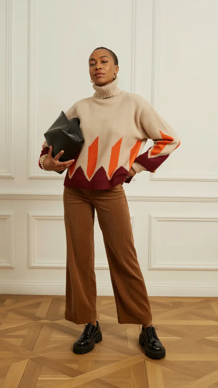 winter work outfits 2025-2026 Playful Geometry for Moody Days