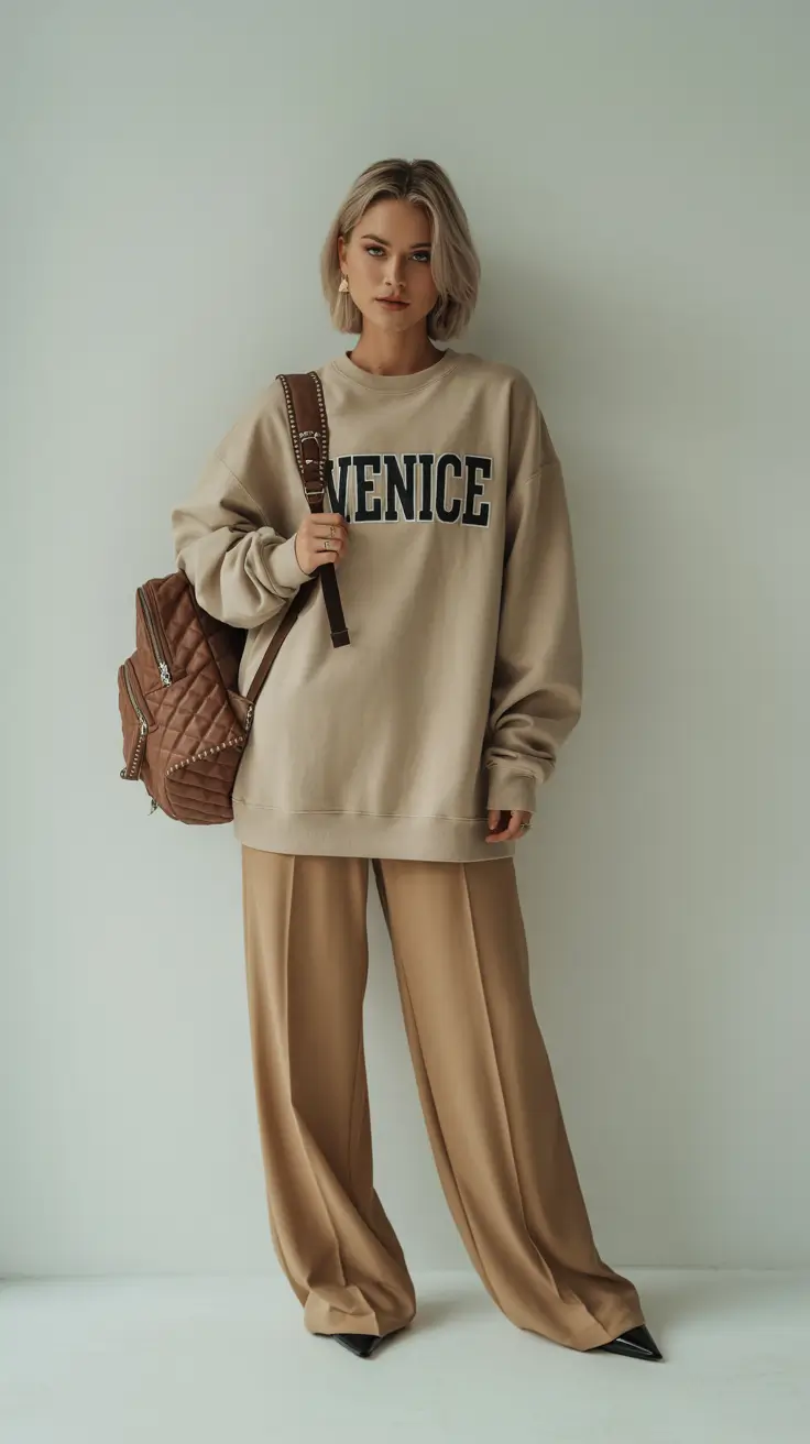 winter work outfits 2025-2026 Streetwear Softness with a City Girl Edge