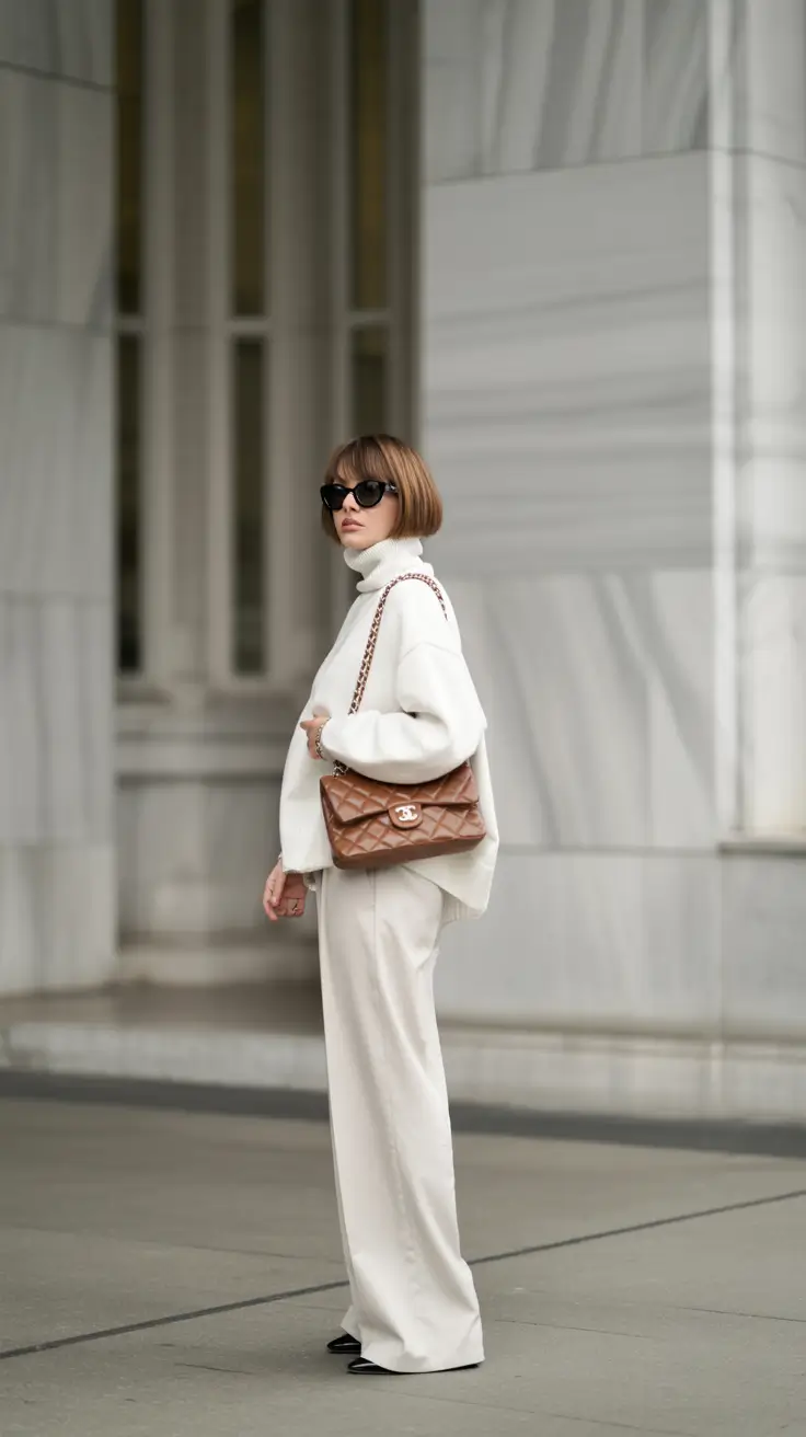 winter work outfits 2025-2026 Creamy Neutrals with a Designer Finish