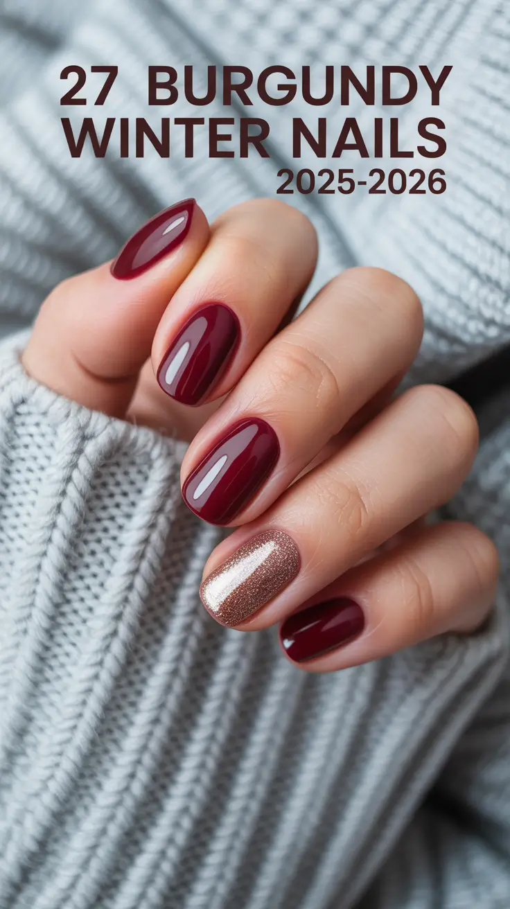 Burgundy Winter Nails Colors 2025–2026: Elegant Designs and Trendy Ideas for the Season