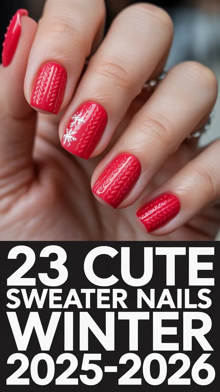 Cute Sweater Nails Winter 2025–2026: Cozy Designs, Colors & Ideas for the Cold Season