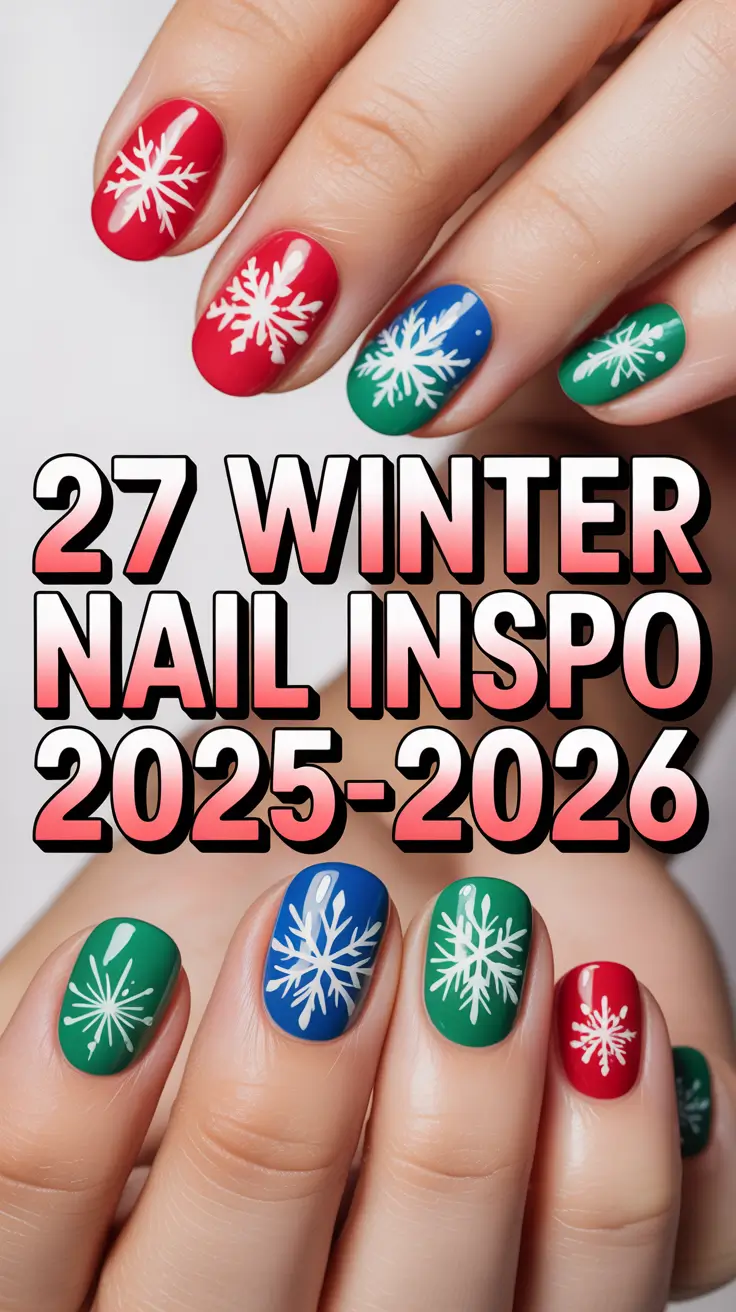 Winter Nail Inspo 2025–2026: Chic Acrylic, French Tips & Snowflake Nail Ideas for Every Style