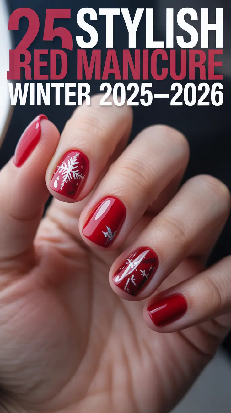 Stylish Red Manicure Winter 2025–2026: Trendy Ideas and Designs to Try