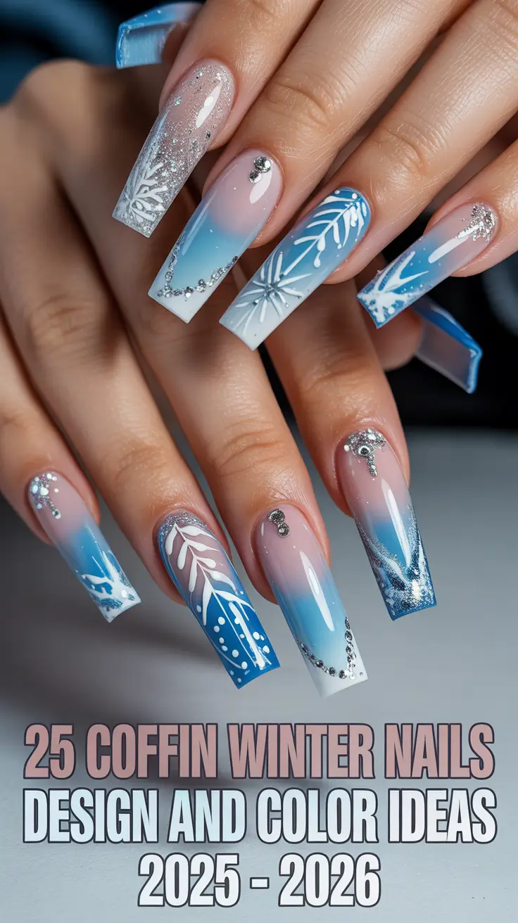 Coffin Winter Nails Design and Color Ideas 2025 – 2026: Elegant & Inspiring Looks for the Cold Season